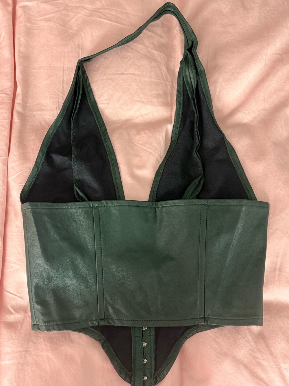 Miaou Deep Forest Green Halter Corset - Picture 4 of 4